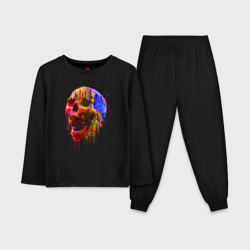 Детская пижама с лонгсливом хлопок Color skull Neon Fashion