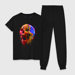 Женская пижама хлопок Color skull Neon Fashion