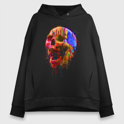 Женское худи Oversize хлопок Color skull Neon Fashion