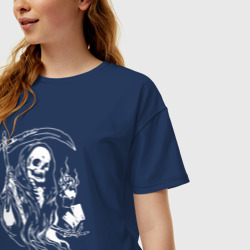 Женская футболка хлопок Oversize Игра со смертью - фото 2