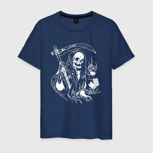 Мужская футболка хлопок Игра со смертью, цвет темно-синий