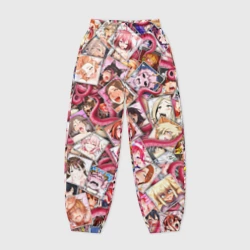 Женские джоггеры оверсайз 3D Ахегао с щупальцами в цвете