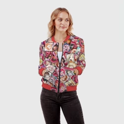 Женский бомбер 3D Ахегао с щупальцами в цвете - фото 2