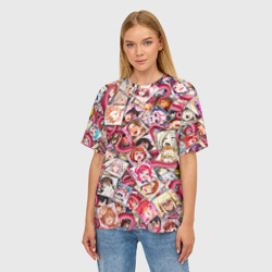 Женская футболка oversize 3D Ахегао с щупальцами в цвете - фото 2