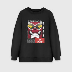 Женский свитшот oversize без начеса хлопок Gurren Lagann face