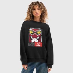 Женский свитшот oversize без начеса хлопок Gurren Lagann face - фото 2