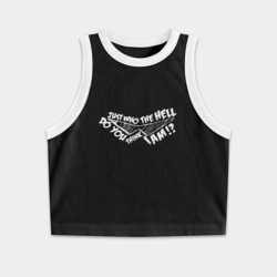 Женская укороченная майка-топ хлопок Очки Камины