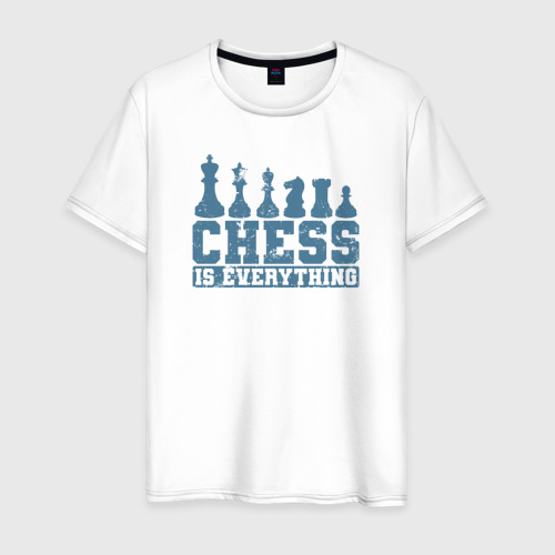 Мужская футболка из хлопка с принтом Шахматы это все, вид спереди №1