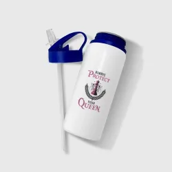 Бутылка для воды с трубочкой Всегда защищай свою королеву - фото 2