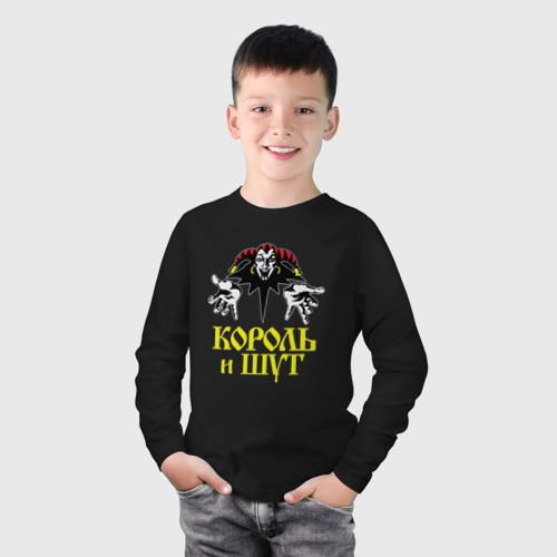 Детский лонгслив хлопок Король и Шут Логотип, цвет черный - фото 3