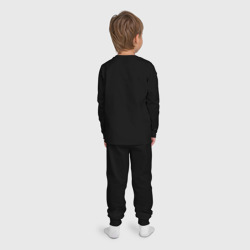 Пижама с принтом Король и Шут Рок Кот для ребенка, вид на модели сзади №2. Цвет основы: черный