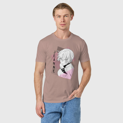 Мужская футболка хлопок Жанна., цвет пыльно-розовый - фото 3