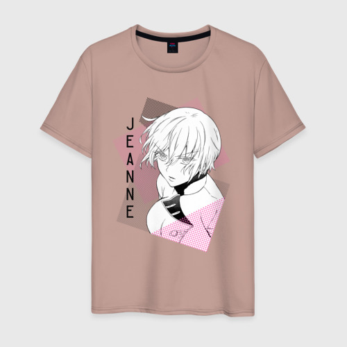 Мужская футболка хлопок Жанна., цвет пыльно-розовый