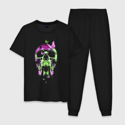 Мужская пижама хлопок Skull & Butterfly Neon