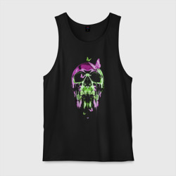 Мужская майка хлопок Skull & Butterfly Neon