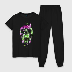 Женская пижама хлопок Skull & Butterfly Neon