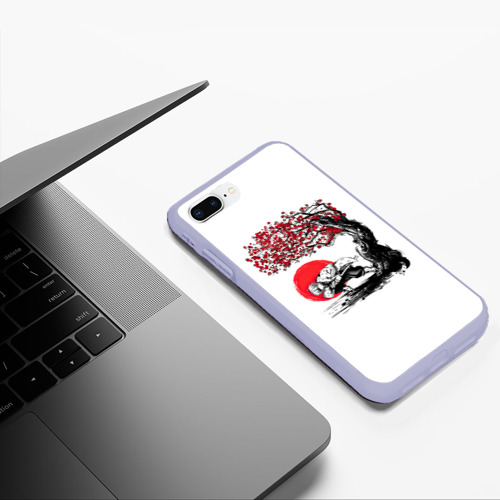 Чехол для iPhone 7Plus/8 Plus матовый с принтом Зеницу под сакурой Закат | Kimetsu No Yaiba, фото #5