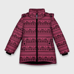 Зимняя куртка для девочек 3D Узор - Котики