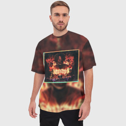 Мужская футболка oversize 3D Karmageddon Kizaru Альбом Кизару огонь - фото 2