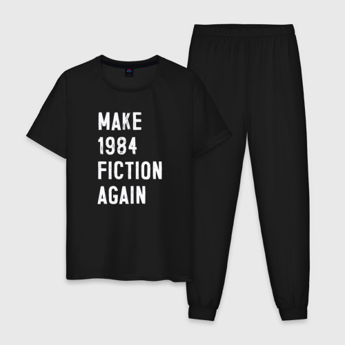 Мужская пижама хлопок Make 1984 Fiction again, цвет черный