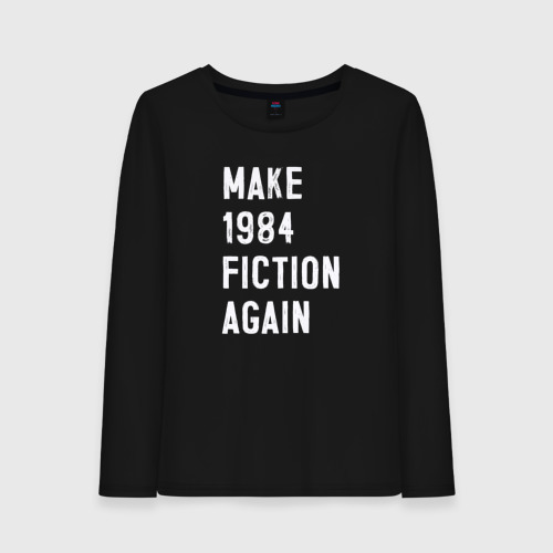 Женский лонгслив хлопок Make 1984 Fiction again, цвет черный