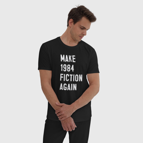 Мужская пижама хлопок Make 1984 Fiction again, цвет черный - фото 3