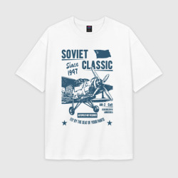 Женская футболка Oversize хлопок texturе Soviet classic planes: An-2