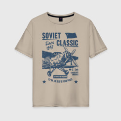 Женская футболка хлопок Oversize Soviet classic planes: An-2