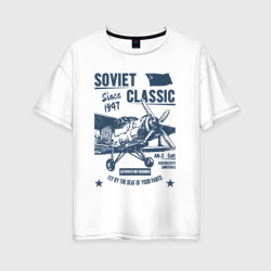 Женская футболка хлопок Oversize Soviet classic planes: An-2