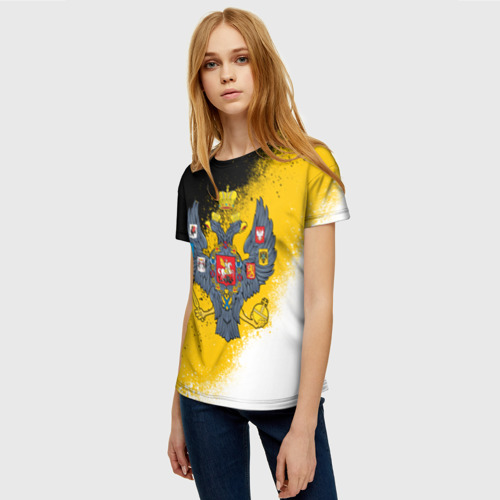 Женская футболка 3D с принтом ИМПЕРСКИЙ ФЛАГ | ГЕРБ, фото на моделе #1