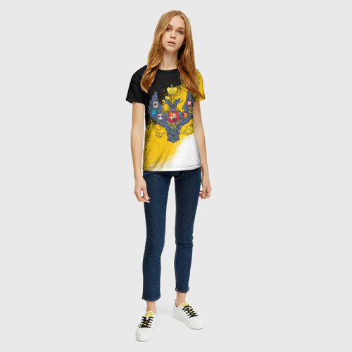 Женская футболка 3D с принтом ИМПЕРСКИЙ ФЛАГ | ГЕРБ, вид сбоку #3
