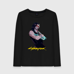 Женский лонгслив хлопок Джонни Cyberpunk2077 Johnny