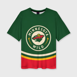 Женская футболка oversize 3D Minnesota Wild Миннесота Уайлд НХЛ