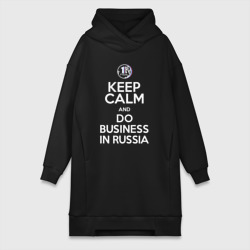 Платье-худи хлопок Keep calm and do business in Russia