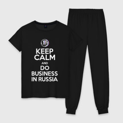 Женская пижама хлопок Keep calm and do business in Russia