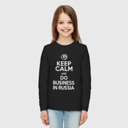 Детский лонгслив хлопок Keep calm and do business in Russia - фото 2