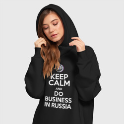 Платье-худи хлопок Keep calm and do business in Russia - фото 2