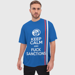 Мужская футболка oversize 3D Keep calm and fuck sanctions - фото 2