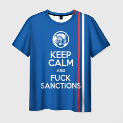 Мужская футболка 3D Keep calm and fuck sanctions