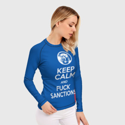 Женский рашгард 3D Keep calm and fuck sanctions - фото 2