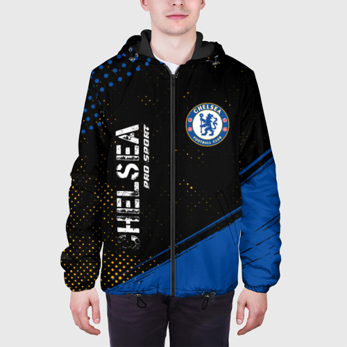 Мужская куртка 3D с принтом ЧЕЛСИ | Chelsea Pro Sport + Краска, вид сбоку #3