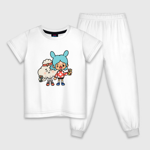 Детская пижама из хлопка с принтом Toca Mystery House 3, вид спереди №1