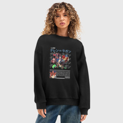 Женский свитшот oversize без начеса хлопок Гуррен Дон - фото 2