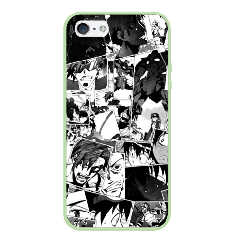 Чехол для iPhone 5/5S матовый Gurren Lagann pattern, цвет салатовый