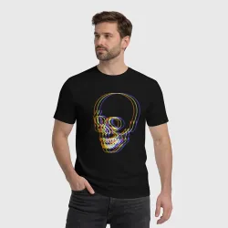 Мужская футболка хлопок Skull Neon - фото 2