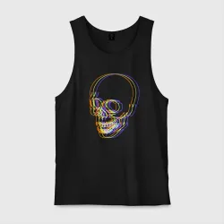Мужская майка хлопок Skull Neon
