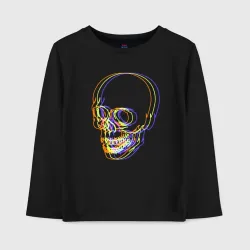 Детский лонгслив хлопок Skull Neon