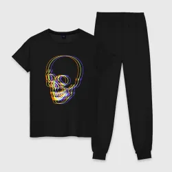 Женская пижама хлопок Skull Neon