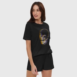 Женская пижама с шортиками хлопок Skull Neon - фото 2
