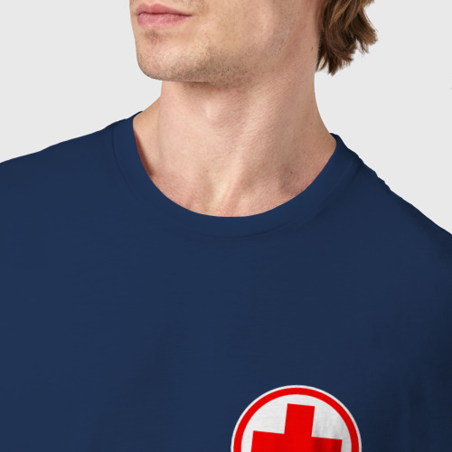 Мужская футболка хлопок Скорая помощь, цвет темно-синий - фото 6